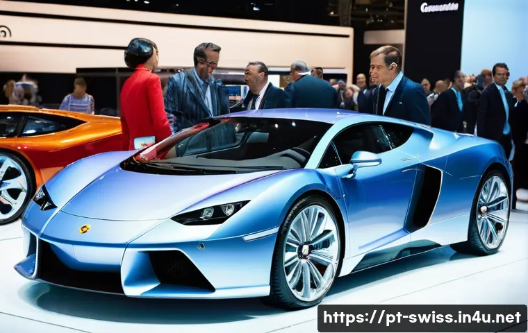 제네바 모터쇼 특징 - **Prompt 1: The Golden Era of Geneva Motor Show Innovation**
    A vibrant, wide-angle shot capturin...