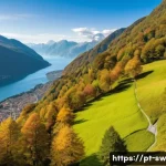 Home 22 스위스 이탈리아어 사용 지역 - A breathtaking panoramic view of the Ticino region in Switzerland during early autumn, showcasing cr...