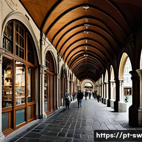 Home 33 베른 구시가지 유네스코 문화유산 - A detailed street scene of Bern’s medieval covered arcades stretching nearly six kilometers, featuri...